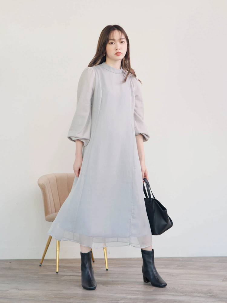 LIP SERVICE(リップサービス) |ニットスリーブスリムフレアワンピース（WEB限定）