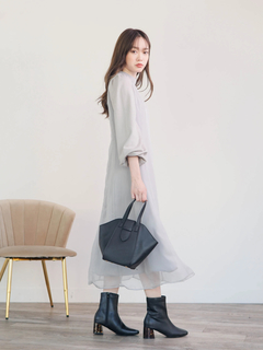 LIP SERVICE(リップサービス) |ニットスリーブスリムフレアワンピース（WEB限定）