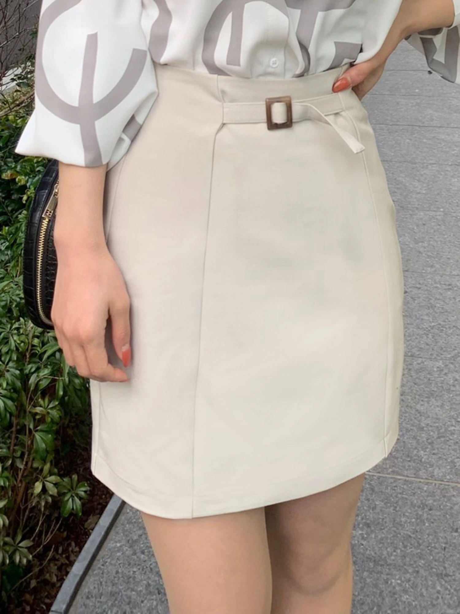 LIP SERVICE♡チェック柄ベルト付きタイトスカート♡