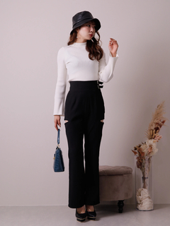 LIP SERVICE(リップサービス) |サイドカットサス付フレアパンツ