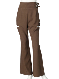 LIP SERVICE(リップサービス) |サイドカットサス付フレアパンツ