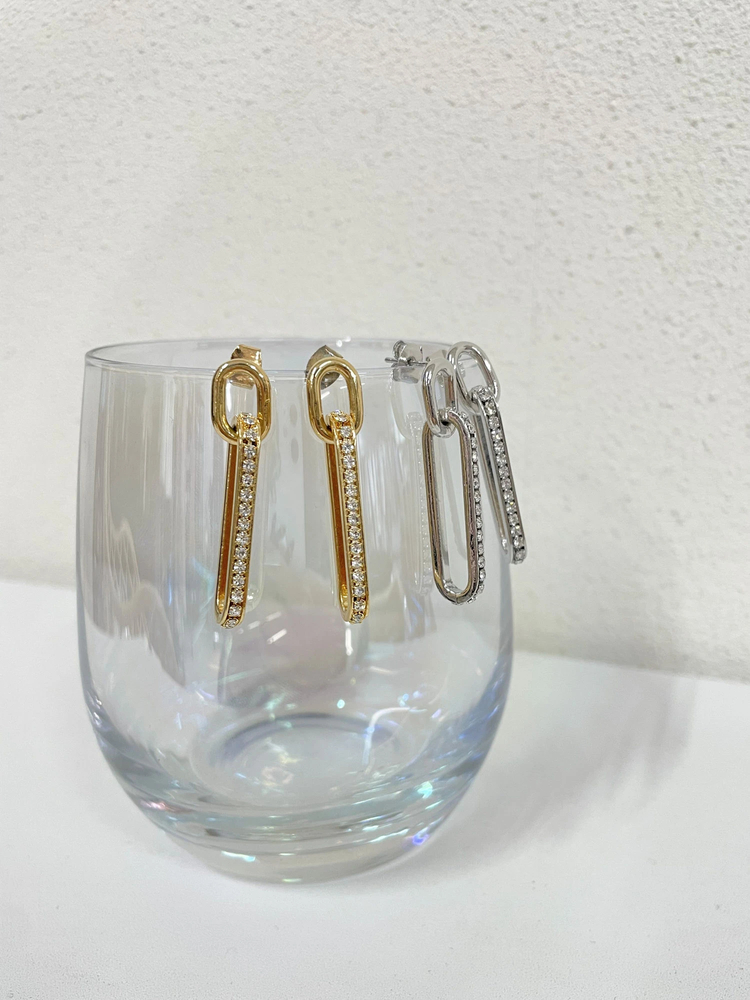 LIP SERVICE(リップサービス) |ラインストーンオーバルピアス