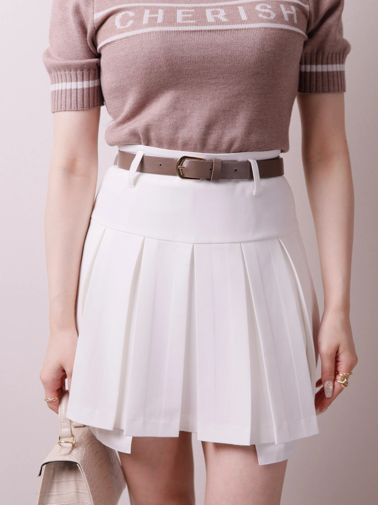 LIP SERVICE(リップサービス) |インナーSPT付ベルテットプリーツスカート