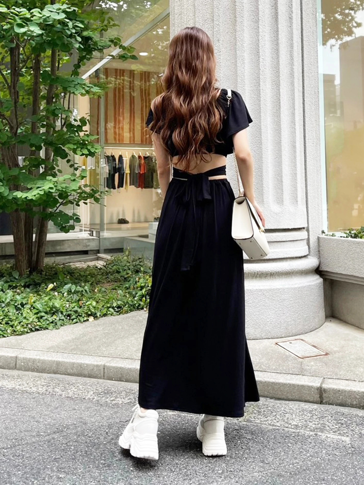 LIP SERVICE(リップサービス) |バックオープンカットロングワンピース