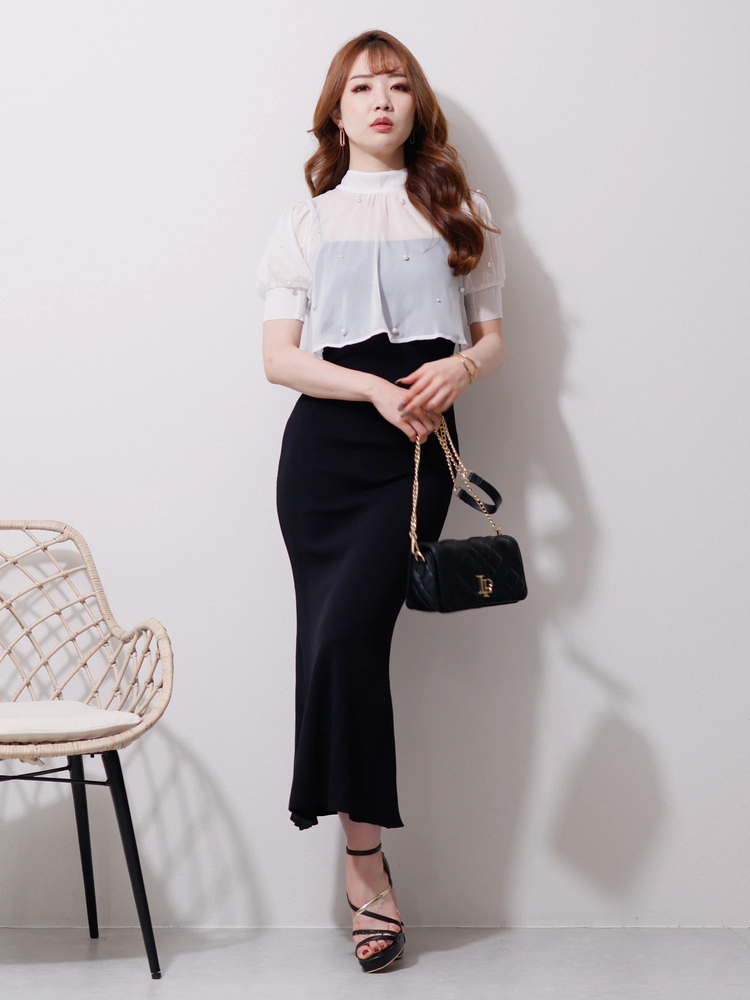 LIP SERVICE(リップサービス) |パールブラウスマーメイドキャミワンピース