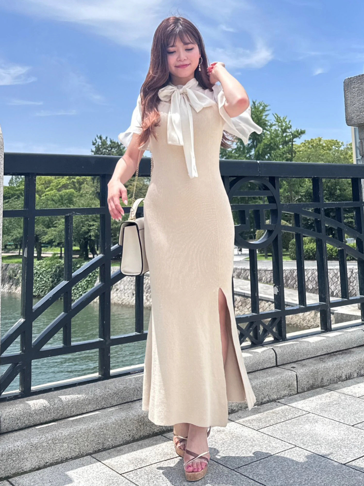 LIP SERVICE(リップサービス) |フレアスリーブドッキングマーメイドワンピース