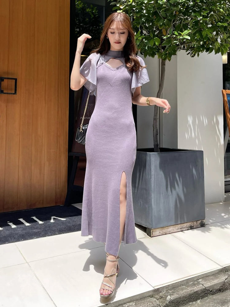 LIP SERVICE(リップサービス) |フレアスリーブドッキングマーメイドワンピース