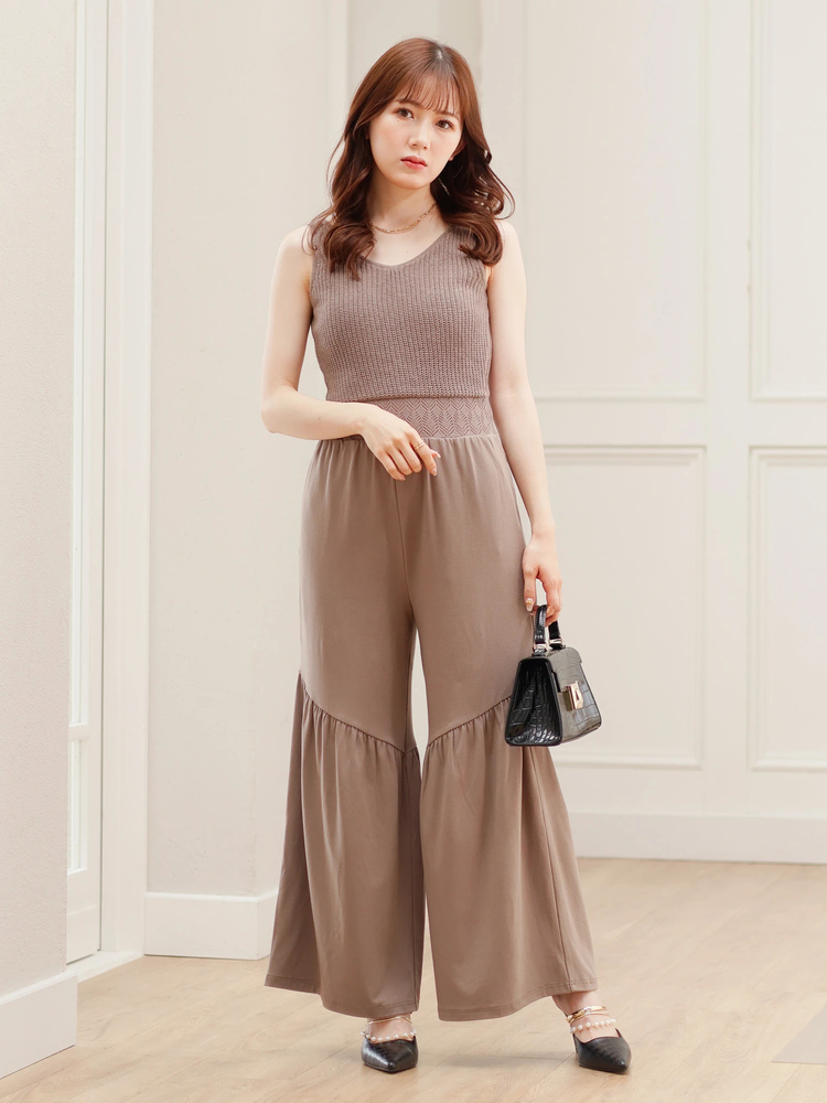 LIP SERVICE(リップサービス) |ウエストクロシェロングロンパース