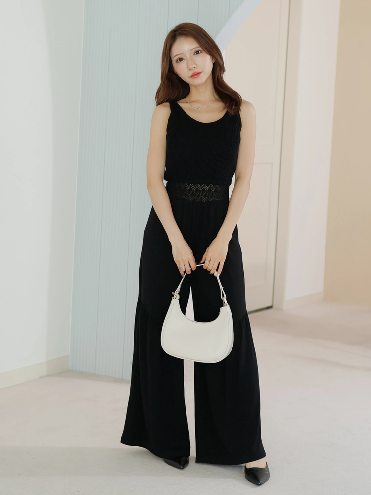 LIP SERVICE(リップサービス) |ウエストクロシェロングロンパース