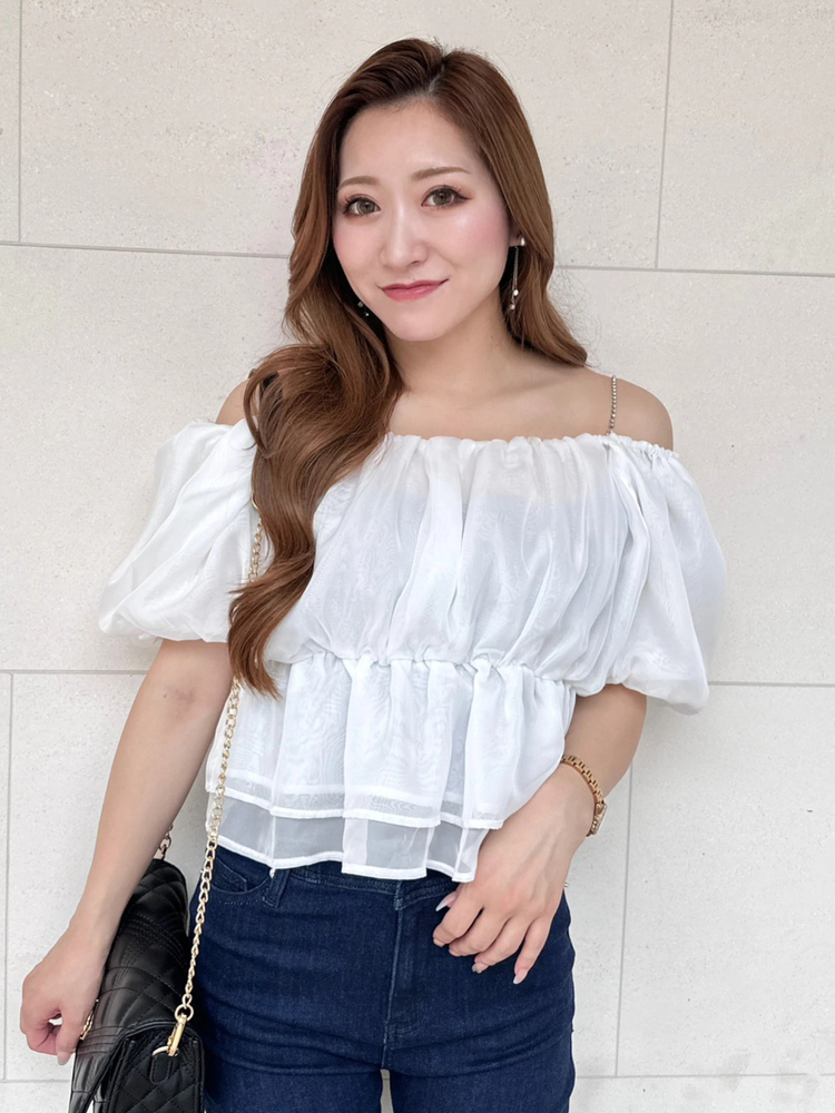 LIP SERVICE(リップサービス) |ボリュームオフショルトップス