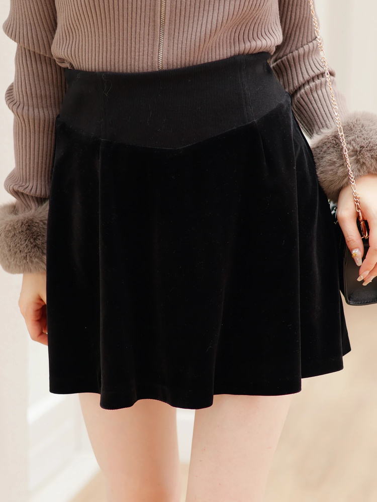 LIP SERVICE(リップサービス) |インナーSPT付きベロアフレアスカート