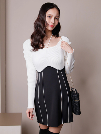 未使用LIPSERVICEのトップス リップサービス LIP SERVICE シアー切替オフショルニットTOPS