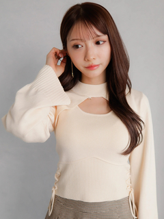 サイドスピンドルレイヤードニット