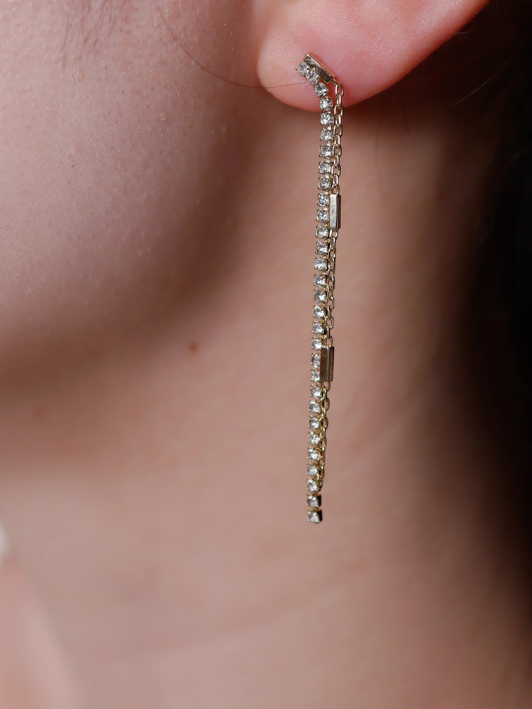 LIP SERVICE(リップサービス) |ラインストーンロングピアス