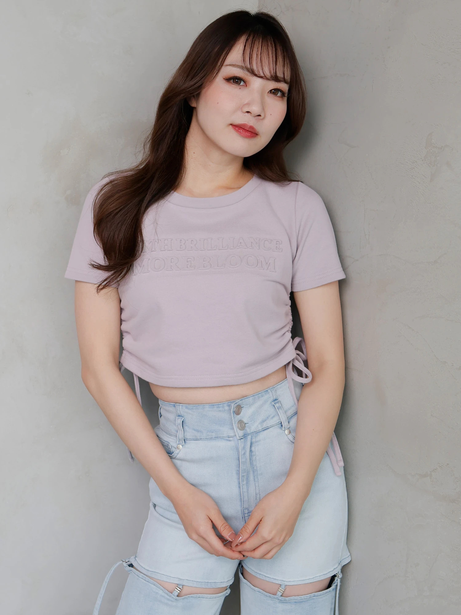 リップサービス♡ MORE BLOOM クロップドTシャツ ショート丈 LIP SERVICE - リップサービス♡ MORE BLOOM クロップドTシャツ