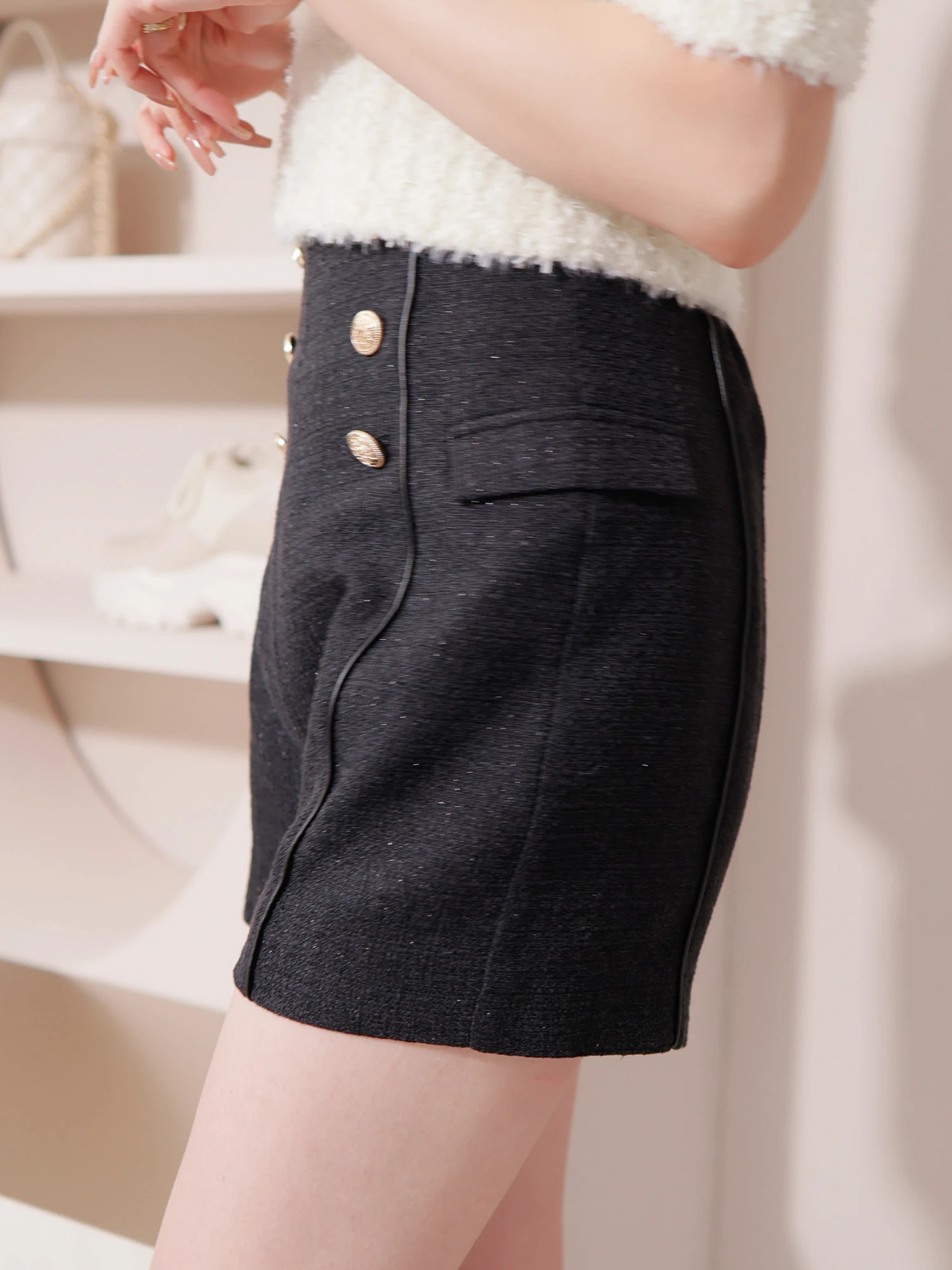 Rene ボアパールショートパンツ バックレースアップショーパン｜ショートパンツ｜パンツ｜MIIA