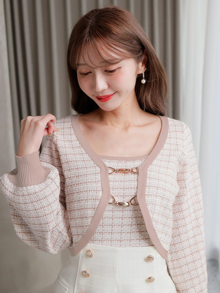 LIP SERVICE(リップサービス) |スプリングツイードアンサンブルニット