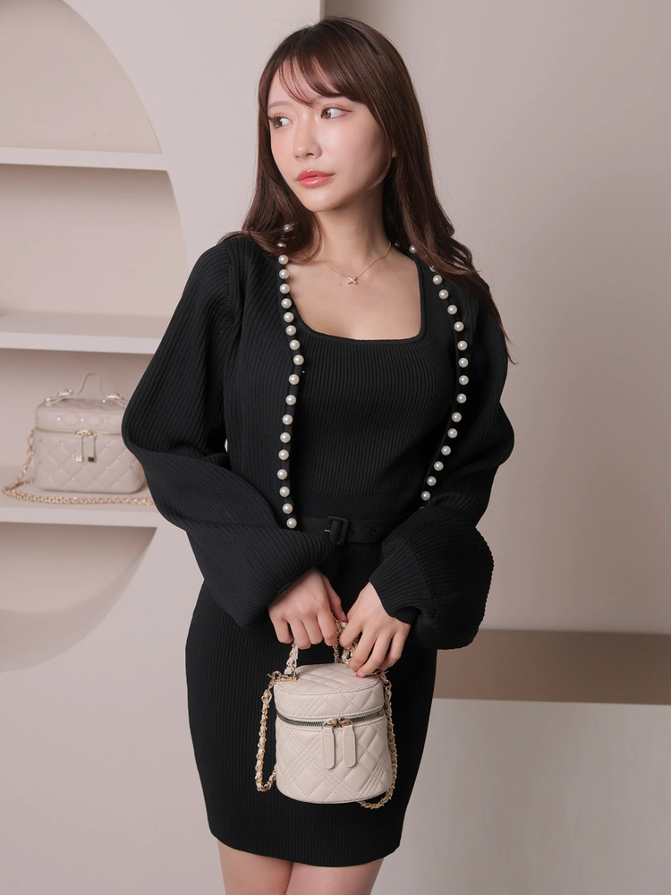 LIP SERVICE(リップサービス) |パールニットアンサンブルワンピース