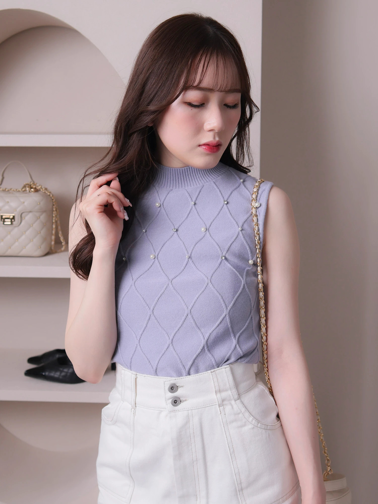 LIP SERVICE(リップサービス) |ノースリモックジュエルニット