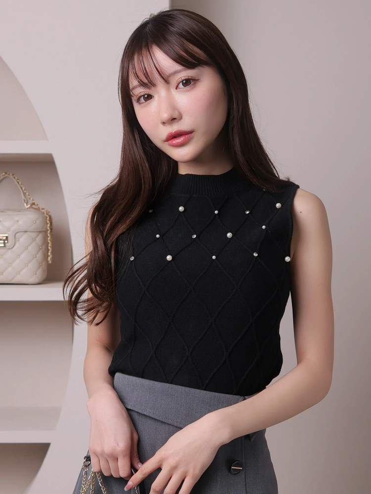 LIP SERVICE(リップサービス) |ノースリモックジュエルニット