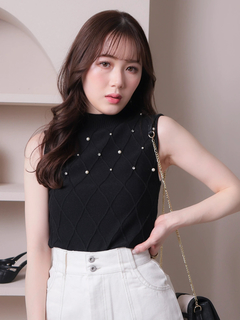 LIP SERVICE(リップサービス) |ノースリモックジュエルニット