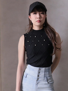 LIP SERVICE(リップサービス) |ノースリモックジュエルニット