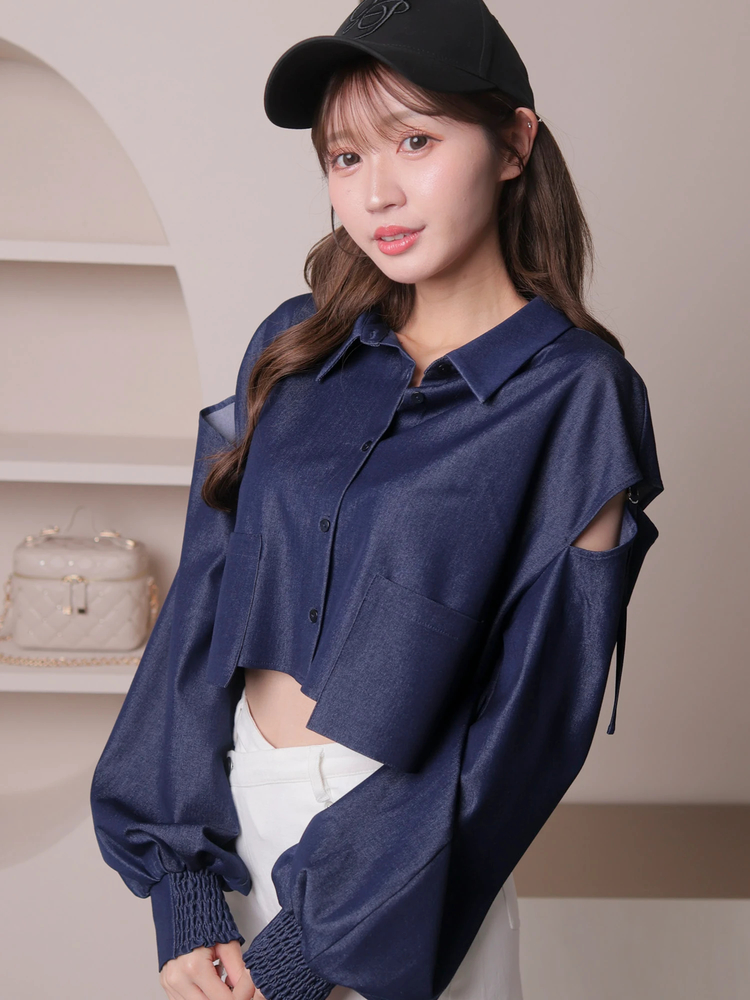 LIP SERVICE(リップサービス) |ショルダースリットシアーシャツ