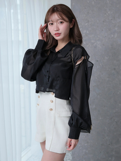 LIP SERVICE(リップサービス) |ショルダースリットシアーシャツ