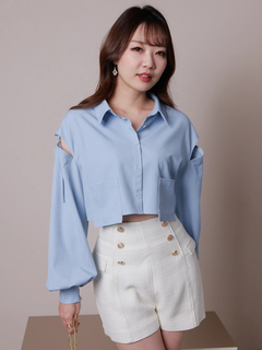 LIP SERVICE(リップサービス) |ショルダースリットシアーシャツ