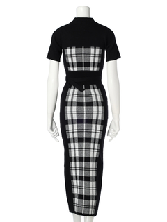 LIP SERVICE(リップサービス) |チェックジャガードデコルテオープンミディワンピース(WEB限定)