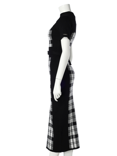 LIP SERVICE(リップサービス) |チェックジャガードデコルテオープンミディワンピース(WEB限定)