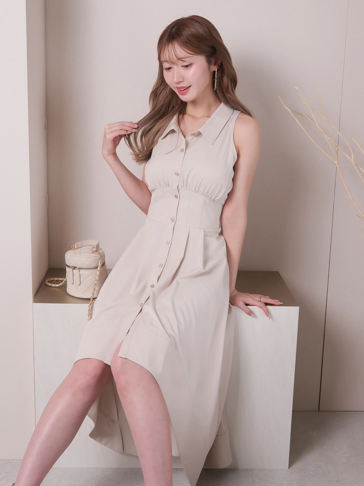 LIP SERVICE(リップサービス) |ウエストコルセットイレヘムシャツワンピース