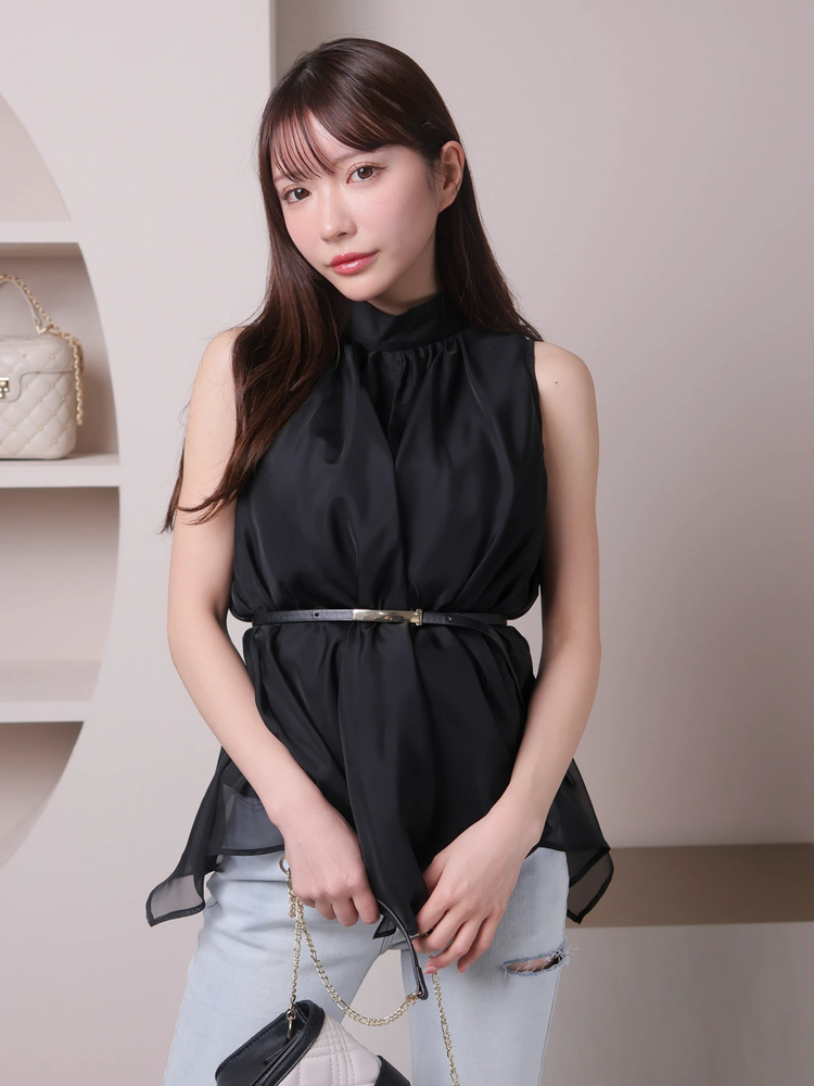 LIP SERVICE(リップサービス) |ボリュームイレヘムノースリブラウス