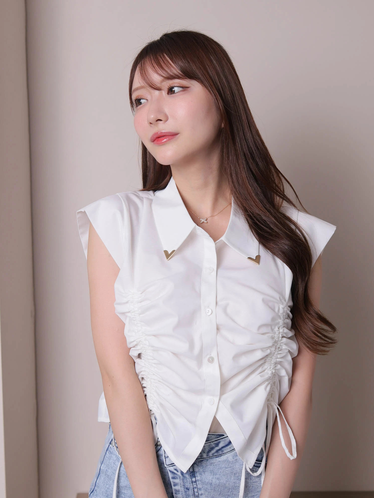 LIP SERVICE(リップサービス) |ドロストリボンハーフシャツ