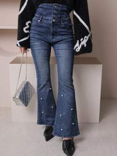 LIP SERVICE(リップサービス) |ジュエルフレアデニムパンツ