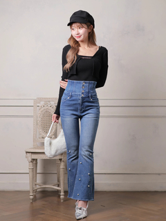 LIP SERVICE(リップサービス) |ジュエルフレアデニムパンツ