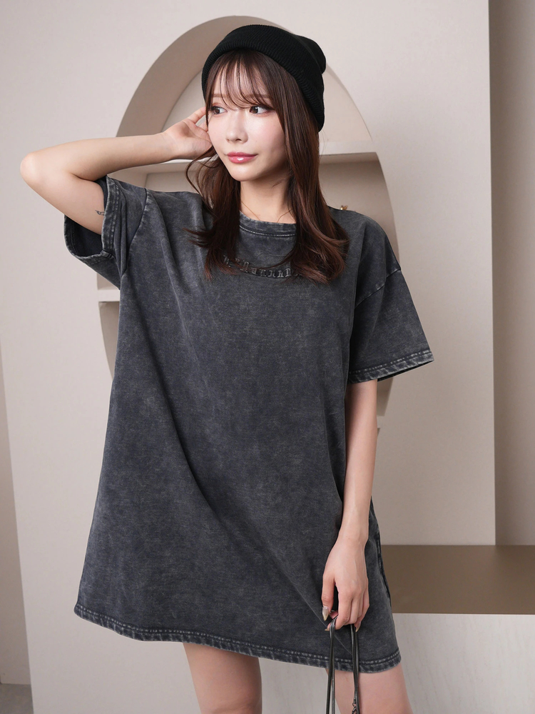 LIP SERVICE(リップサービス) |カットデニムBIG Tシャツワンピース