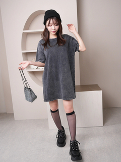 LIP SERVICE(リップサービス) |カットデニムBIG Tシャツワンピース