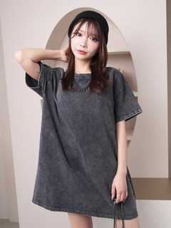 LIP SERVICE(リップサービス) |カットデニムBIG Tシャツワンピース