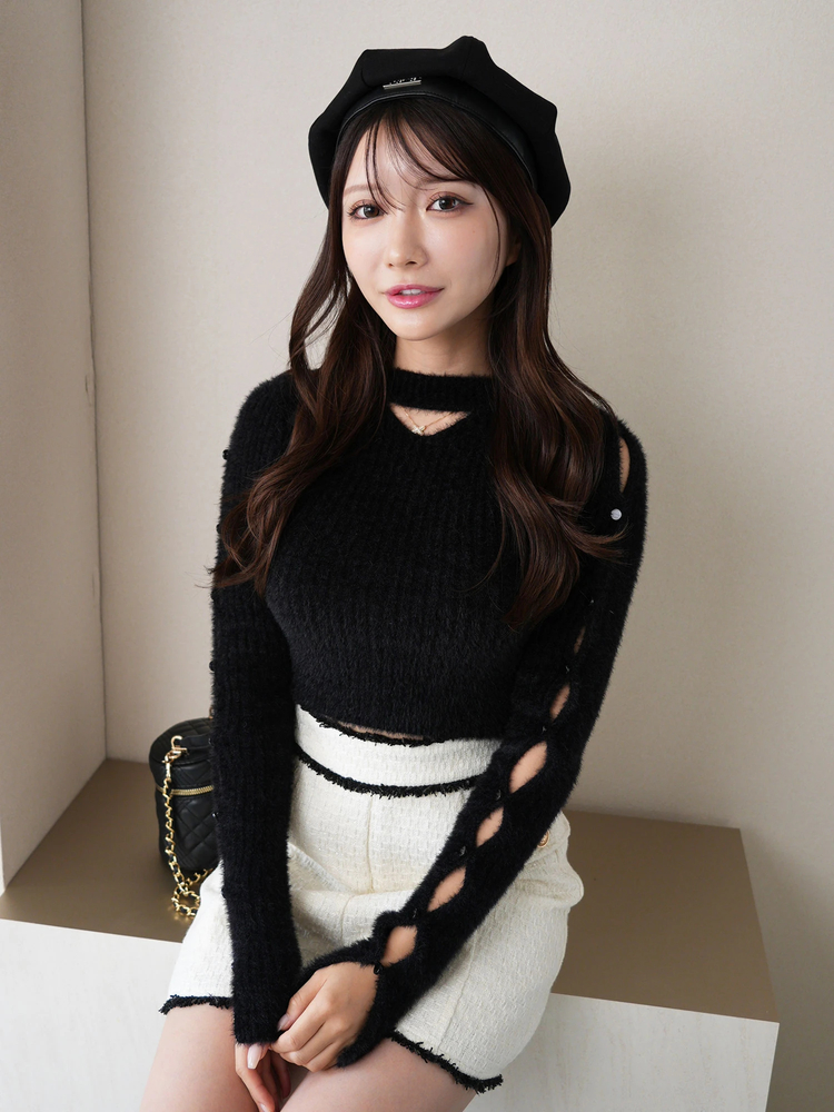 LIP SERVICE(リップサービス) |2wayカットアウトフェザーニット