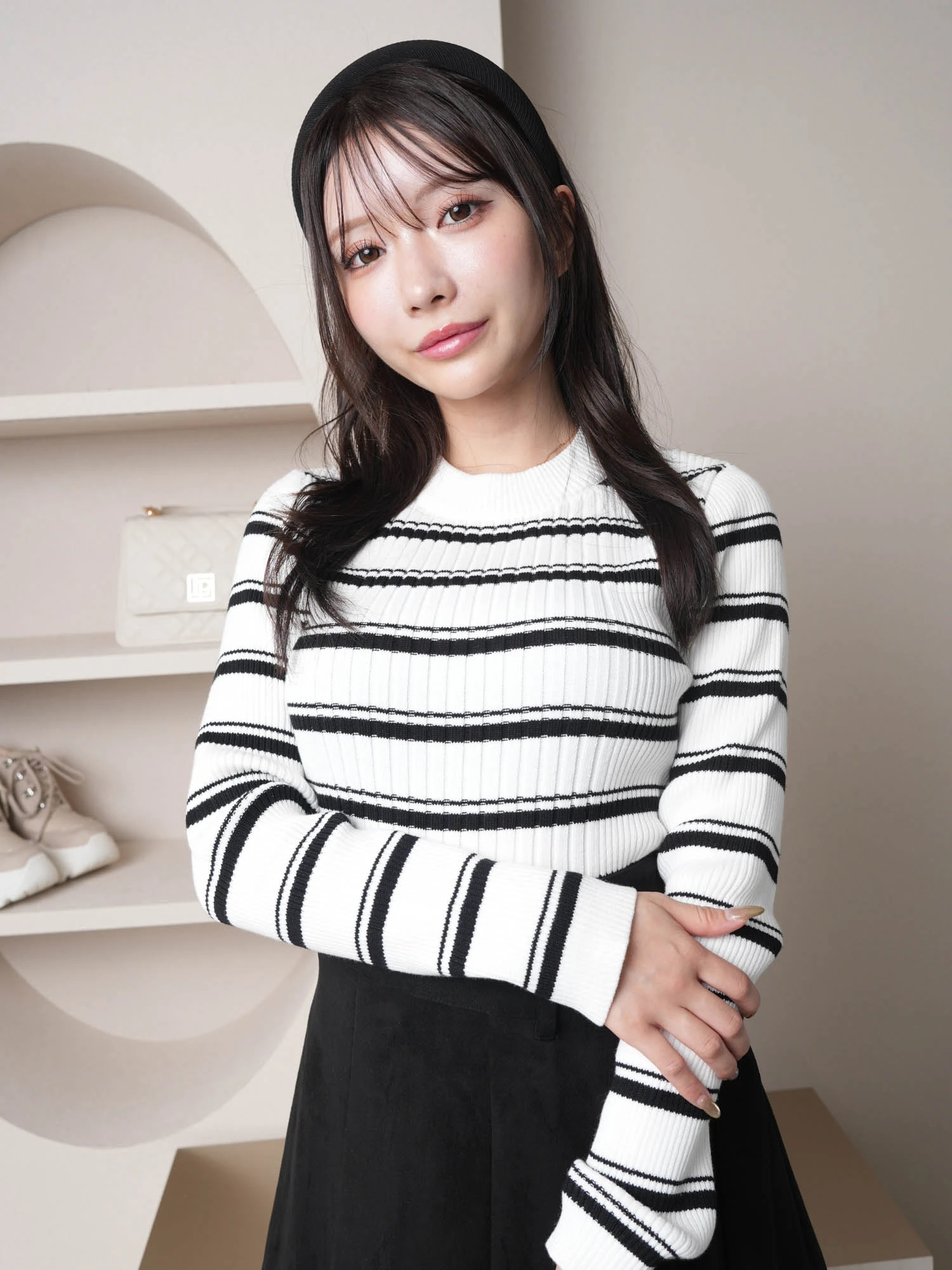 未使用LIPSERVICEのトップス LIP SERVICE（リップサービス）｜ ロゴポイントモックネックリブニット