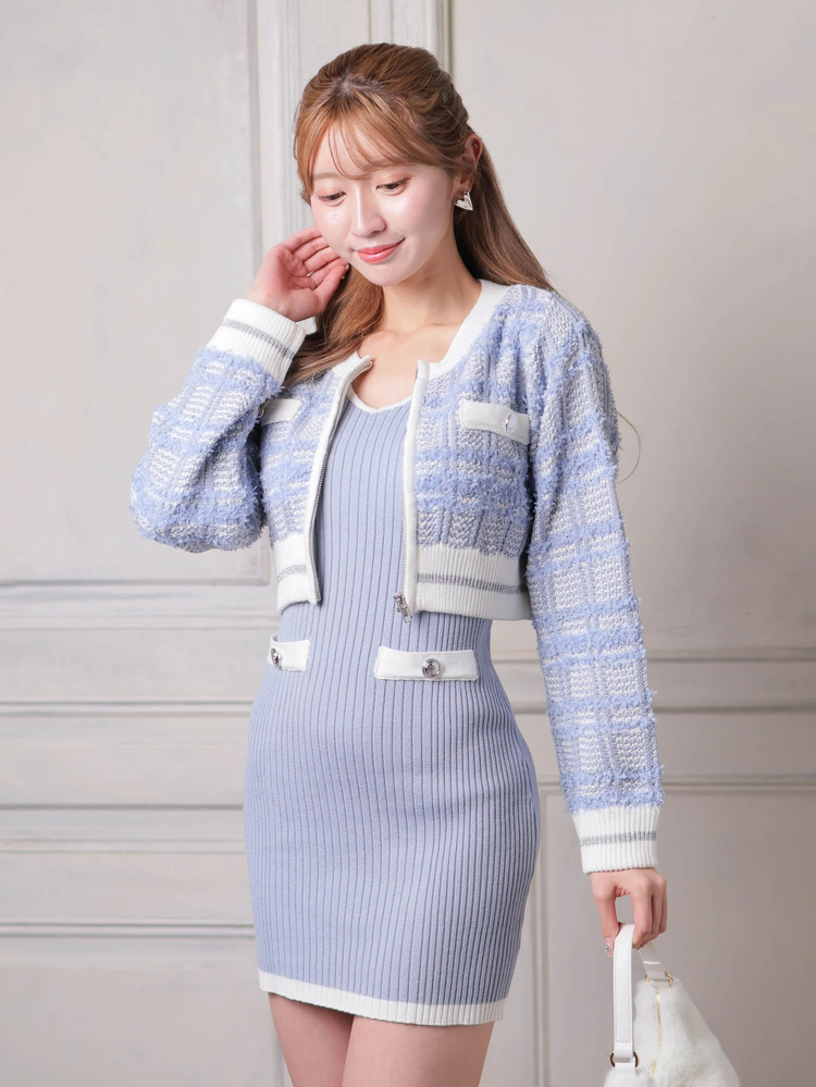 LIP SERVICE(リップサービス) |ツイードアンサンブルニットワンピース