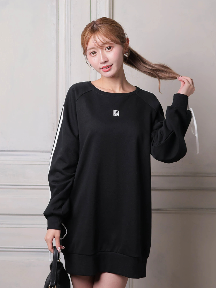 LIP SERVICE(リップサービス) |サイドラインリボンスウェットワンピース