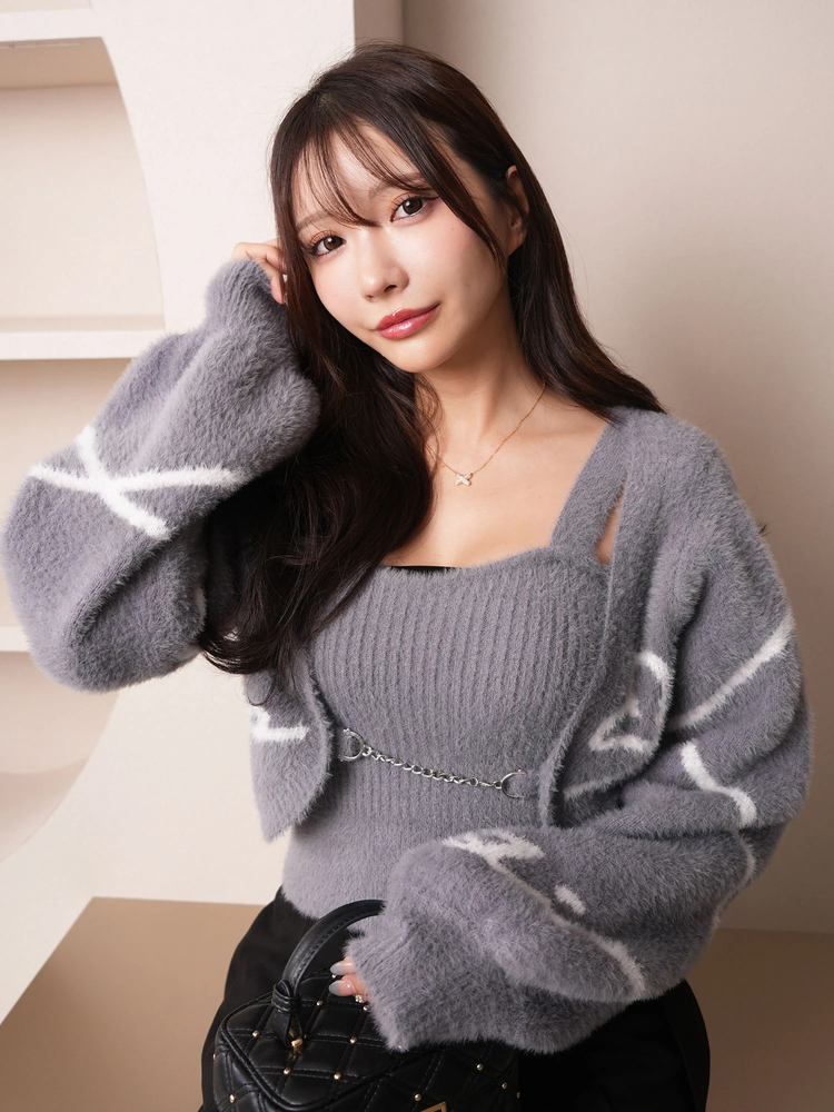 LIP SERVICE(リップサービス) |ニュアンスラインフェザーニットアンサンブル