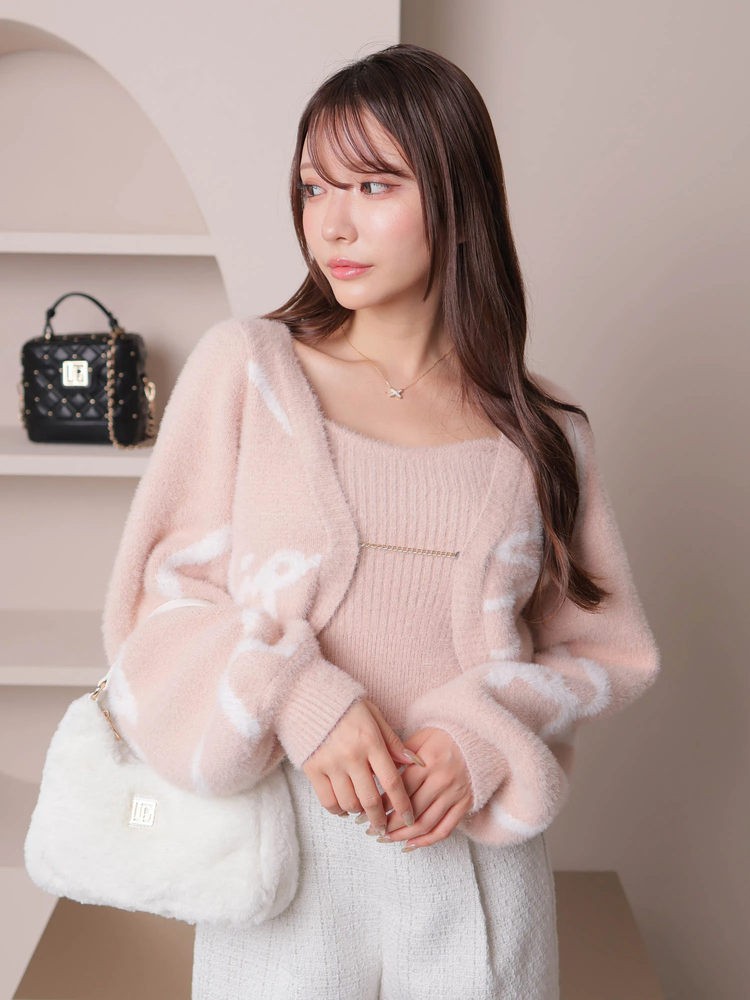 LIP SERVICE(リップサービス) |ニュアンスラインフェザーニットアンサンブル