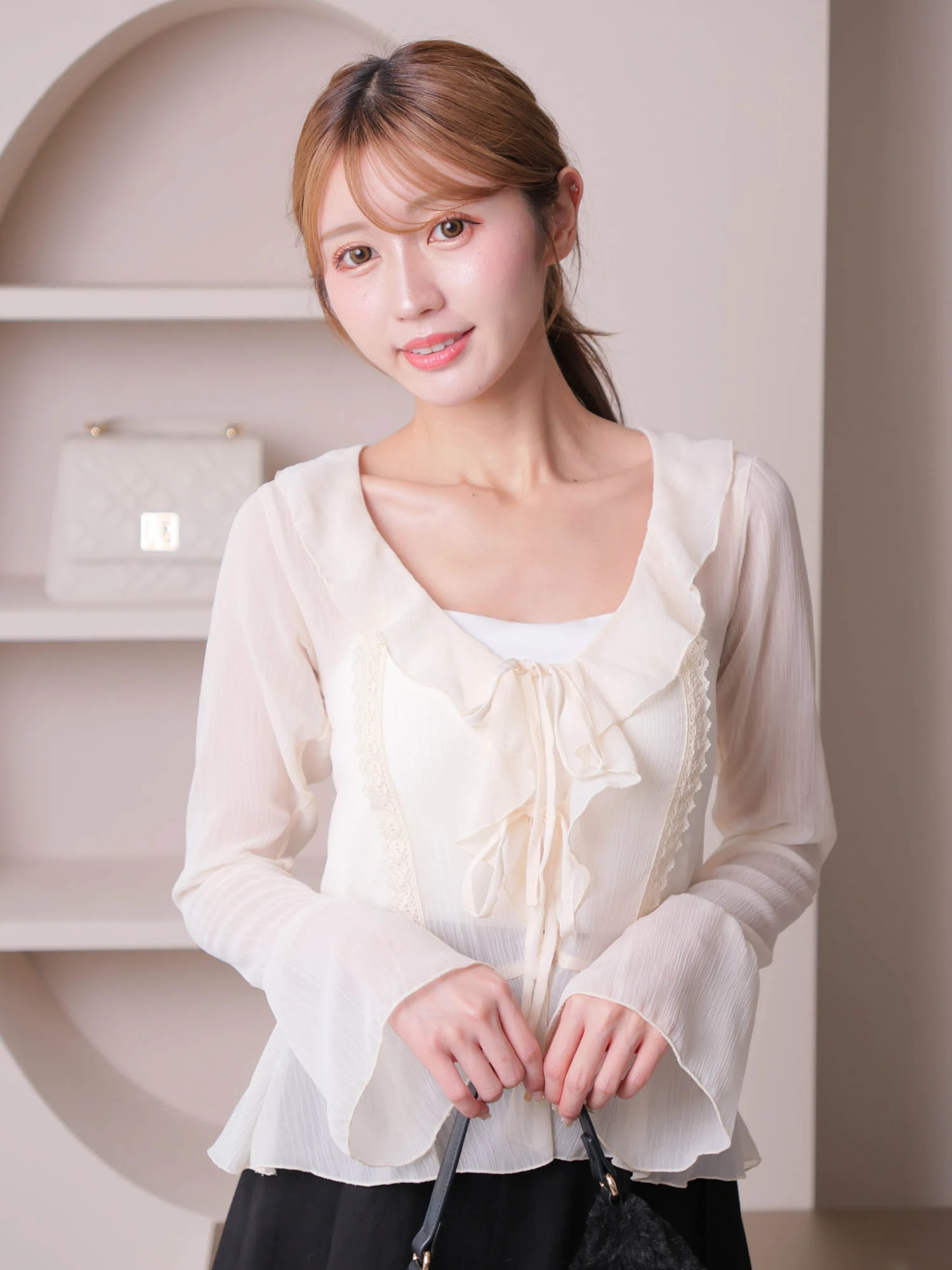 人気商品ランキング LIP フリルカラーリボンシアー SERVICE（リップサービス）｜ トップス