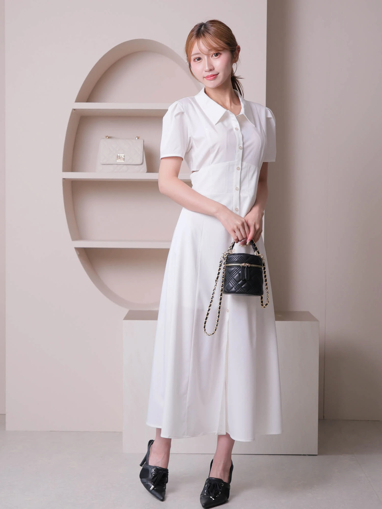 LIP SERVICE(リップサービス) |カットアウトコルセットシャツワンピース