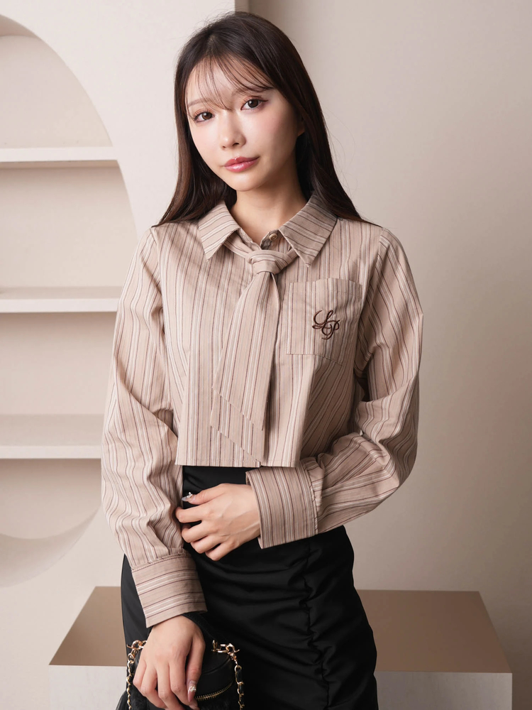 LIP SERVICE(リップサービス) |ネクタイSETクロップドシャツ