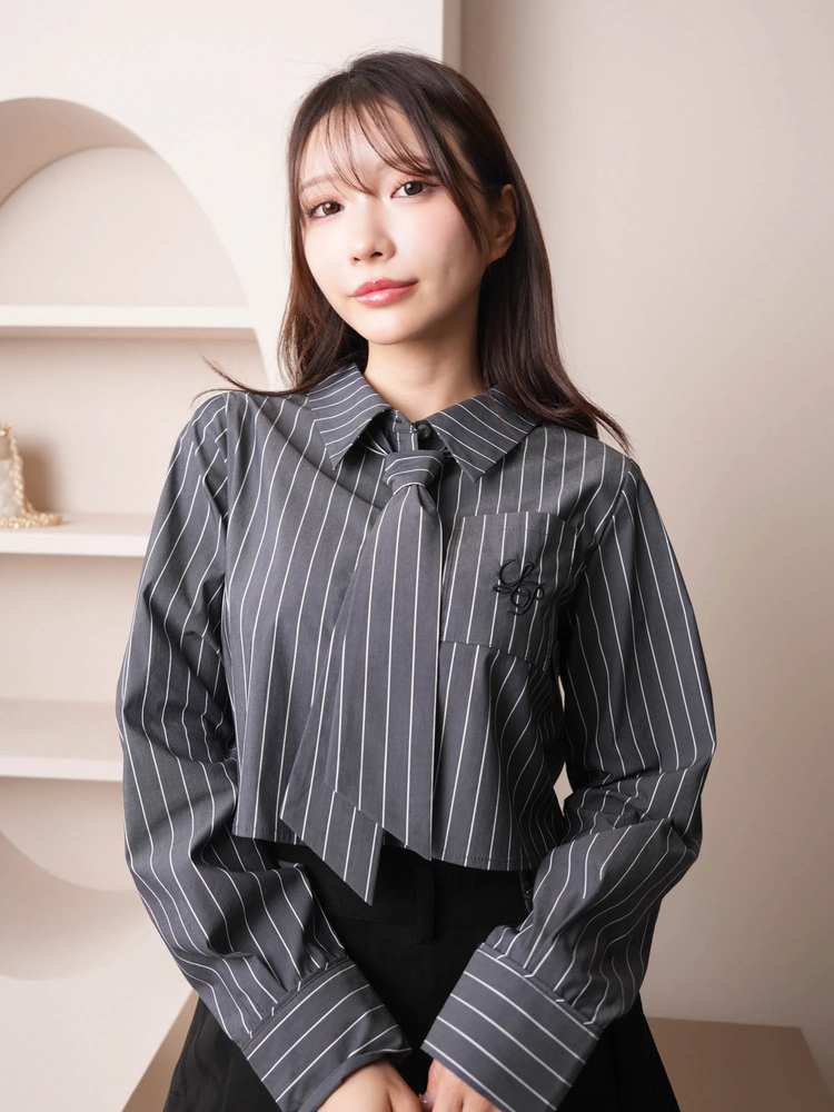 LIP SERVICE(リップサービス) |ネクタイSETクロップドシャツ