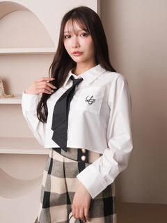 LIP SERVICE(リップサービス) |ネクタイSETクロップドシャツ